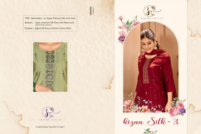 Kizaa Silk 3 By Sharda Readymade Suits Catalog